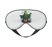Green Ghost Horror Halloween Pumpkin Print Sleep Mask, Soft Breathable Eye Cover for Travel, Shift Work & Meditation