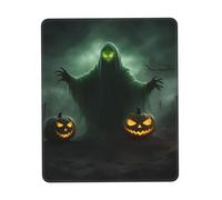 Green Ghost Horror Halloween Pumpkin Print Small Desk Pad,Rubber Base with Precision Stitched Edges,Perfect for Office,Gaming