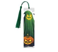 Green Ghost Horror Halloween Pumpkin Print Wooden Bookmarks Beautiful Notebook Accessories for Men Women Book Lovers