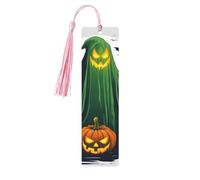 Green Ghost Horror Halloween Pumpkin Print Wooden Bookmarks Beautiful Notebook Accessories for Men Women Book Lovers