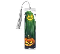 Green Ghost Horror Halloween Pumpkin Print Wooden Bookmarks Beautiful Notebook Accessories for Men Women Book Lovers