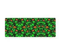 Green Ghost Horror Halloween Pumpkin Printed Desktop Gaming Keyboard pad 12 x 31.5 inches Keyboard pad Rubber Base Suitable for Gaming and Office
