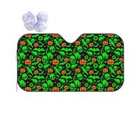 Green Ghost Horror Halloween Pumpkin Printing Thickened Car Sunshade Keep Car Interior Cool.Universal Windshield Sun Shade Fit For Cars.Suvs