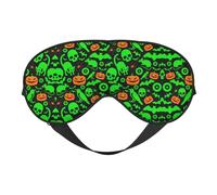 Green Ghost Horror Halloween Pumpkin Printing Versatile Rest Helper, Soft Sleep Eye Mask Double-Sided for Yoga,Camping,Soft Sleep Eye Mask