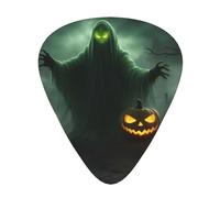Green Ghost Horror Halloween Pumpkin Professional Guitar Picks Set 12 PCS ABS Material Thin Medium Heavy with Storage Box for Guitar Ukulele