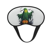Green Ghost Horror Halloween Pumpkin Sleep Mask 100% Light Blocking Eye Mask for Sleeping, Sleep Mask for Unisex for Travel/Nap