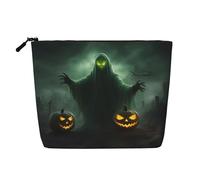 Green Ghost Horror Halloween Pumpkin Versatile Travel Toiletry Bag Makeup Bag, Perfect for Daily Use and Business Trips