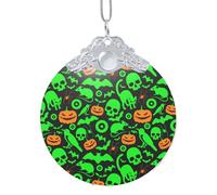 Green Ghost Horror Halloween Pumpkin Xmas Ornament, Hanging Ornaments For Christmas Tree Holiday Decor Creative Gifts