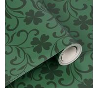Green Gift Wrapping Paper Roll - Birthday Wrapping Paper Recyclable Four-leaf Clover Pattern Paper for Christmas, Wedding Gift Wrapping - 43cm x 10M