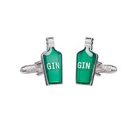 Green Gin Bottle Cufflinks Presented in Onyx Art London Cufflink Gift Box