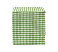 (Green) Gingham Check Cotton Cube Pouffe 36 x 36 x 38 cm