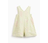 Green Gingham Flower Embroidered Playsuit 3-4 years