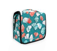 Green Gingko Leaf Origami Art Travel Bag for Men with Hanging Hook Essentials Makeup Cosmetic Bag Bathroom
