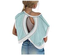 Green Girls' Short-Sleeve Summer Tshirts Open-Back Athletic Tops - Soft Casual Outing Crop Tops for Dance Gym School Active Play Cute Loose Fit Activewear 5 Years