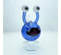 Green Glass Bong, Big Eyes Water Bongs for Smoking Bong Bowl 14.5mm Height 16.5cm Recycling Pipe with Tornado Filter Cute Cartoon Glass Water Bong hookahs Oil Rig Bongs