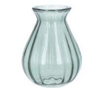 Green Glass Ribbed Posy Vase 15cm by Gisela Graham