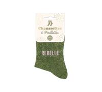 Green Glitter Socks "REBELLE"