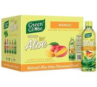 Green Globe Aloe Vera Juice Drink 500 ml | Original Aloe Vera Juice for Hair and Skin | Bundle Pack | (Mango Aloe Vera Drink, Pack of 24)