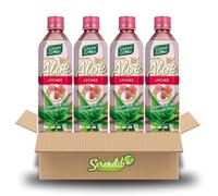 Green Globe Aloe Vera Juice Drink 500 ml | Original Aloe Vera Juice for Hair and Skin | Bundle Pack | Pack of 4 (Lychee Aloe Vera Drink)