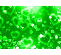 Green Glowing Hearts Background Celebration Birthday Party A4 Easy Peel Icing Sheet Cake Topper
