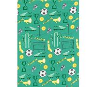 Green Goals Main - 1/2 Metre Goals Football Worldcup Material Patchwork 100% Cotton Tight Woven Trophies Football Quilt Bedding Cushions Fabric Goals Trophies Quilting Fabric Goalie 112cm Width