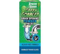 Green Gobbler Drain Unblocker PACS | Hair Clog Remover | Toilet Clog Remover | Sinks & Tub Drain Cleaner | 3 Pac with Free Hair Grabber Tool