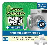 Green Gobbler Washing Machine Cleaner Tablets with Pipe Clean Technology Deodorizer | Front & Top Load Washer | 28 Count