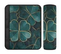 Green Gold Clover St Patrick's Day 2 Pack car seat Strap Covers, More Comfort Driving, car seat Neck Support for Bag SUV Bag 10x7.7 in forro para cinturon de seguridad