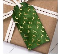 Green Gold Deer Christmas Gift Tags (Present Favor Labels)