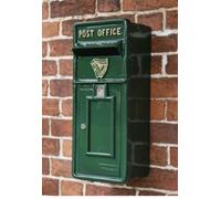 Green & Gold "Irish Harp" Slim Wall Mounted Post and Parcel Box