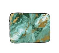 Green Gold Marble Laptop Case 12 inch, Shockproof Protective Computer Sleeve Cover Water Resistant Laptop Bag Carrying Tablet Cover Briefcase Handbags Gifts for Men Women