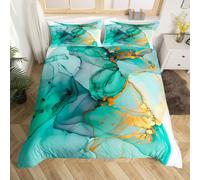 (Green Gold, Single(No Comforter)) Homewish Light Purple Marble Bedding Set Gold Abstract Fluid Marbling Duvet Cover For Men Women Bronzing Sequins Marble Grain Double Comforter Cover F