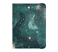 Green Gold Tarot Astrology Moon Leather Passport Holders Passport Case Travel Documents Wallet Passport Holder Ultra Slim, Green gold Tarot astrology moon, One Size
