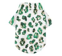 Green Golden Cleetah Summer Dog Shirts Collared Polo T-Shirts Button Up Breathable Cool Pet Clothes Puppy Sweatshirt Perfect for Everyday Wear, and Photoshoots L-5XL