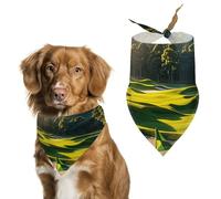 Green Golf Course Dog Bandanas for Feeding Grooming, Triangle Pet Bibs Washable Pets Scarf for Cats & Dogs