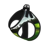Green Golf Course Print Pet Leash Vest,Breathable Mesh Pet Harness, Reflective For Small Medium Dogs Safe Easy Walking