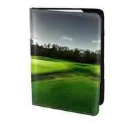 Green Golf Course Printing Passport Holder For Travel Must Have,Passport Cover Case For Travel Accessories For Women Men, Black, One Size