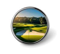 Green Golf Course Round Badge for Men Women, Durable & Stylish Lapel Pins, Lightweight Metal Badges for Shirts, Jackets, Hats