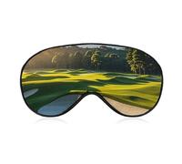 Green Golf Course Sleep Mask for Women Men, Soft Eye Mask with Adjustable Strap for Sleeping, Light Blocking Travel Blindfold for Nap Comfortable Eye Cover for Home Office