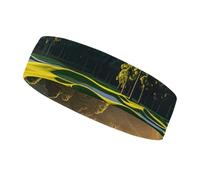 Green Golf Course Sports Sweatband 15" Polyester Hairband Absorbent Quick-Dry Headband for Running, Yoga