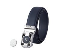 Green Golf Genuine Leather Ratchet Golf Belt for Men ,Holeless Design with Magnetic Enamel Ball Marker & Micro-Adjust Ratchet Buckle, Nyrstar zinc alloy, Versatile for Golf & Daily Wear(Dark Blue)