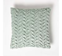 (Green) Grace Pleated Velvet Cushion
