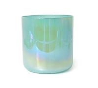 Green Gradient Clear Crystal Singing Bowl, Cosmic Light Alchemy Bowl Sound Bowl, With Striker & O-ring For Yoga Meditation Sound (440HZ 6 Inch G Note)