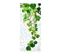 Green Grape Vine Cartoon Static Cling Decal - Removable PVC Decoration for Smooth Surfaces, Modern Minimalist Sticker with Double-Sided Vine Pattern, Grapevine Wall Decal