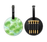 Green Grapes Black Printed golf tee storage bag - portable design, easy to organize tee, Black, One Size