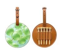 Green Grapes Black Printed golf tee storage bag - portable design, easy to organize tee, Brown, One Size