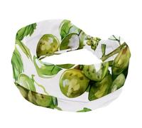 Green Grapes Grape Bones and Leaves Sports Headbands for Women, Elastic Sports Hair Bands Nurse Wide Turban for Workouts Yoga Gym Tennis