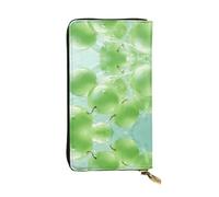 Green Grapes Long leather wallet, portable credit card holder, zippered coin purse, and ID compartment