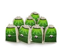 Green Grass Field Soccer Playground The Ball 8 PCS Muslin Bags with Drawstring Sachet Bags Empty Small Cotton Drawstring Bag Muslin Reusable & Washable Cotton Bag for Herb Spice Candy Soap Jewelry Wed