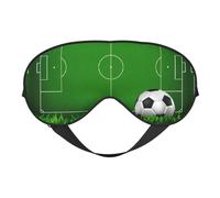 Green Grass Field Soccer Playground The Ball Print Functionality Cozy Eye Mask Adjustable Strap Nap Night Travel Camping Yoga Relax
